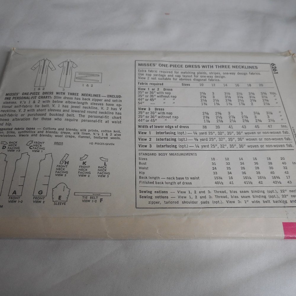Vintage 1960s Simplicity Sz 14 6261 cut pattern - Picture 2 of 2